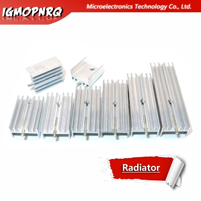 10pcs Aluminum Heatsink Radiator 15*10*16/20/22/25/30/40/50mm Transistor TO-220 With Needle hjxrhgal For Transistors TO220 white