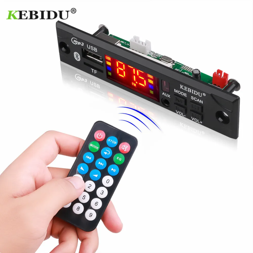 DC 12V Bluetooth 5.0 Wireless MP3 Player WMA Decoder Board USB TF FM Radio 3.5mm AUX Module Car Kit Wireless MP3 Music Player