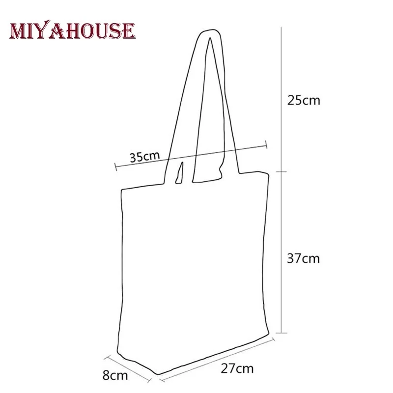 Miyahouse Women Canvas Beach Bag Paris Tower Printed Female Shoulder Bags For Girls Single Shopping Bag Top-Handle Bags Bolsa