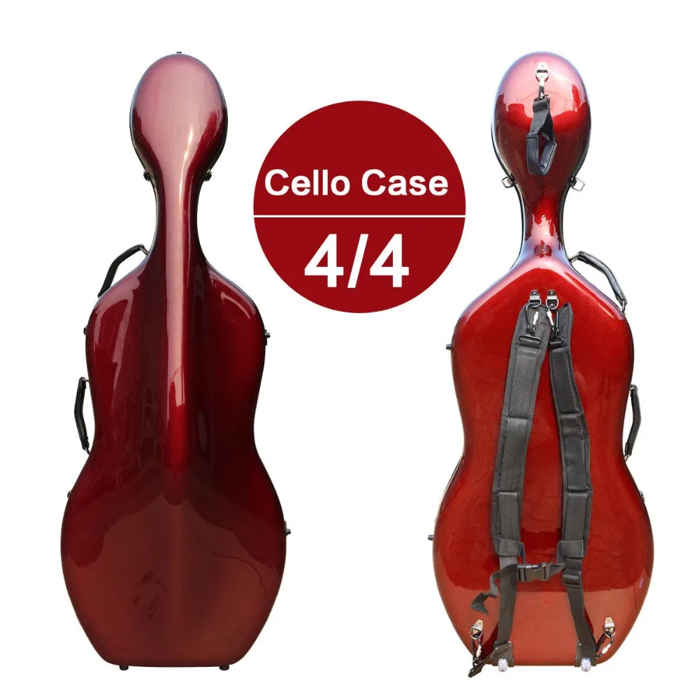 Yinfente Full size Cello Case 4/4Carbon Fiber Composite Material Light/Strong