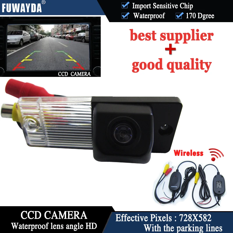 

FUWAYDA Wireless Car RearView Reverse With Guide Line High Definition Color CCD With Guide Line CAMERAfor Kia Cerato KIA CERATO