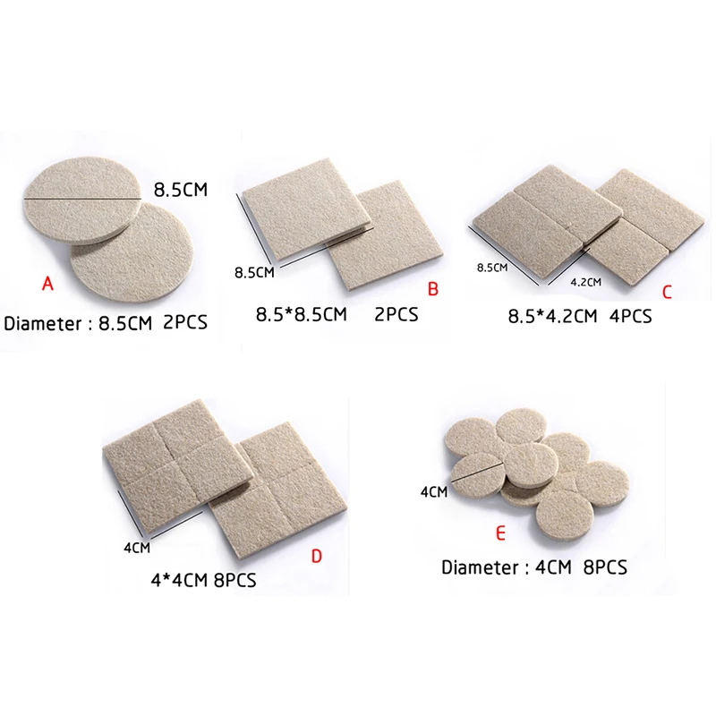 2-32PCS Self Adhesive Mat Table Chair Round Furniture Leg Pads Protector Feet Floor Square Slip Mats Bumper Home Hardware