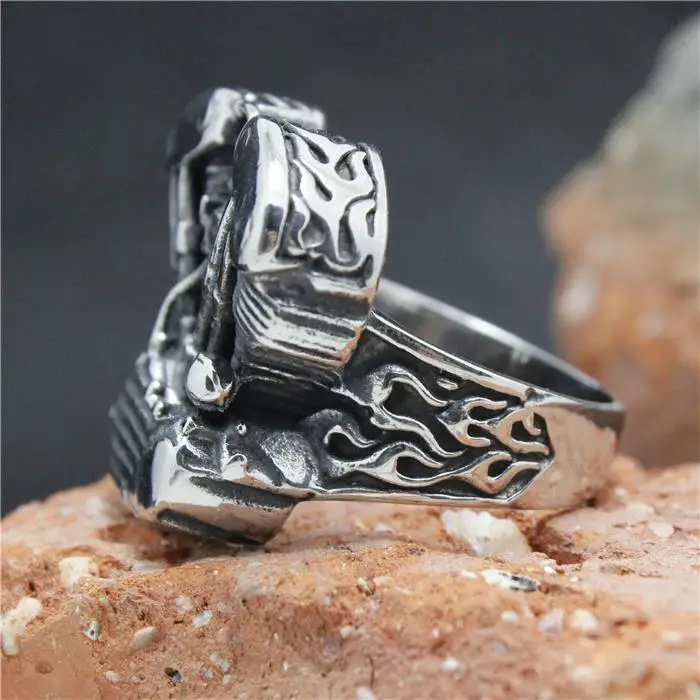 Size 7 to Size 15 Cool 316L Stainless Steel Biker Engine Ring Mens Motorcycle Biker Engine Band Party Ring