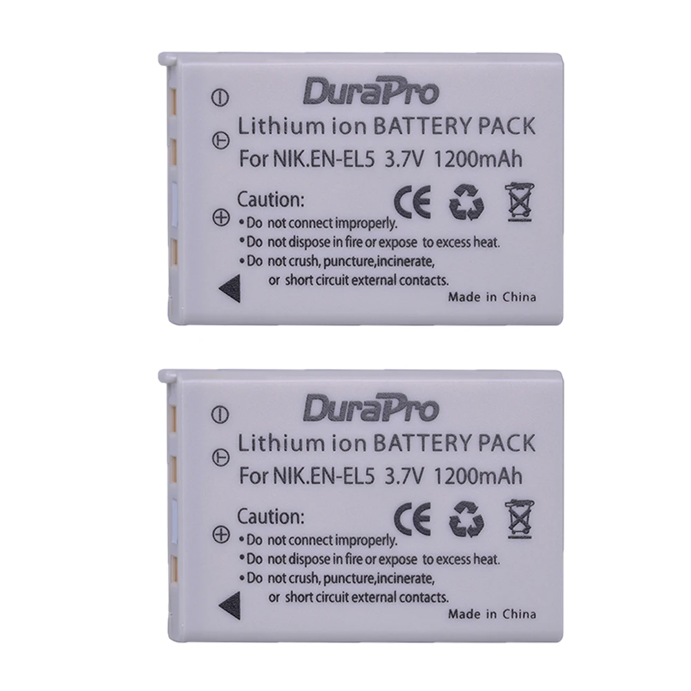 2pc EN-EL5 EN EL5 EnEl5 Camera Battery for Nikon MH-61 P100 P4 P500 P510 P5000 P5100 P6000 P80 P90 S10 3700 4200 5200 5900 7900