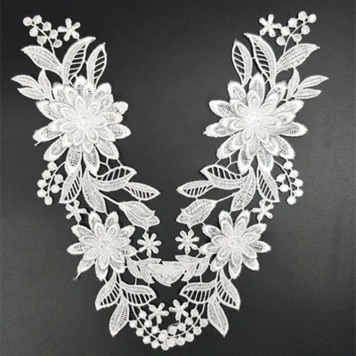 Hugely Popular! High Quality white flower Fabric Lace Ribbon Fashion air Phoenix Tail DIY Wedding dress and Costume performance