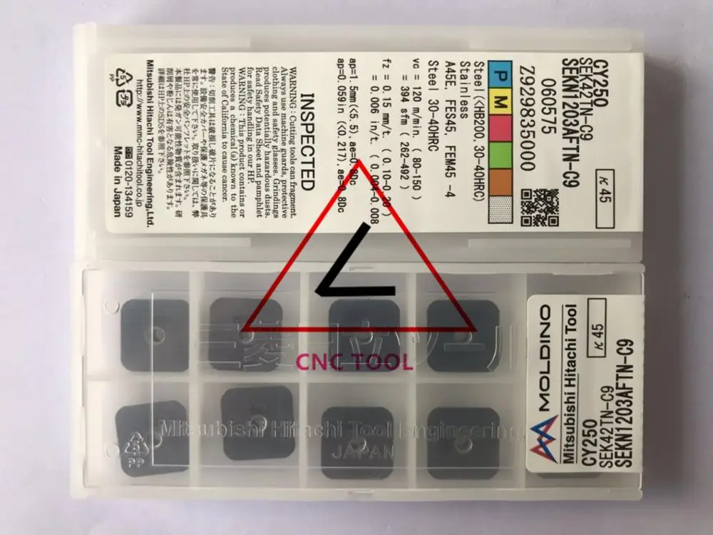 

SEKN1203AFTN-C9 SEKN42TN-C9 CY250 10pcs Hitachi high cutting performance CNC indexable inserts