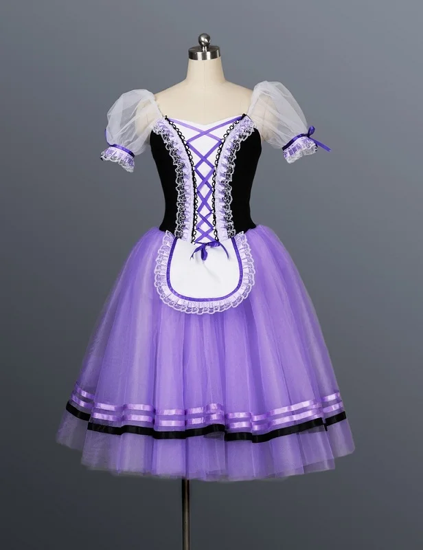 long ballet dress Professional peasant ballets Giselle Romantic Tutu purple  Peasant Pas de Deux  La Fille Mal Gardee