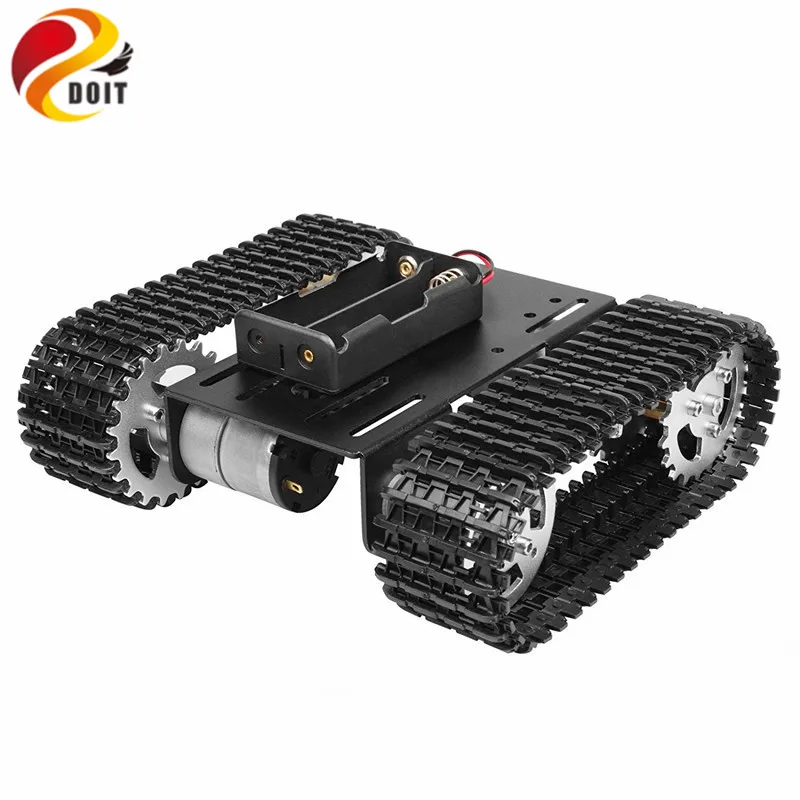 

Smart Robot Tank Chassis Tracked Car Platform T101 with Dual DC 12V 350rpm Motor for Arduino DIY Robot Toy Part