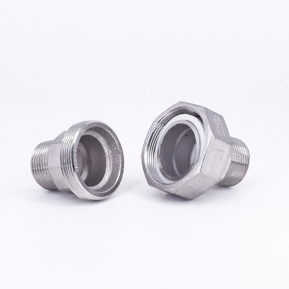 1/4 "3/8" 1/2 "3/4" 1 "1-1/4" 1-1/2 "2" BSP Männlichen Buchse Union Nippel 304 316 Edelstahl Rohr Fitting Anschluss Wasser Gas – Detail 2