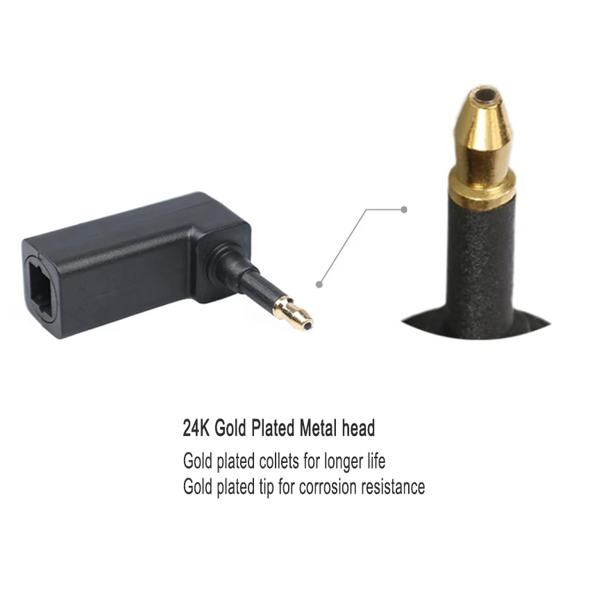 EMK-mini adaptador toslink de ángulo recto de 90 grados, adaptador óptico 3,5 para Macbook, TV Box