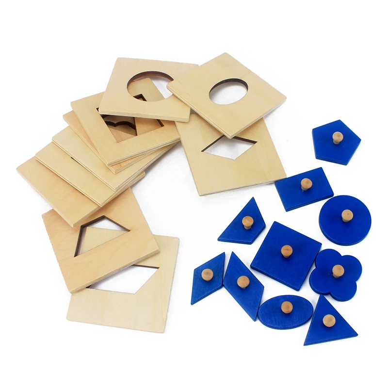 Versione familiare giocattolo per bambini Set di inserti in legno Montessori/10 educazione della prima infanzia formazione prescolare giocattoli per bambini Brinquedos Juguetes