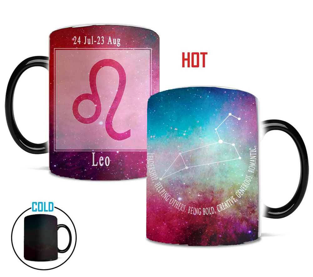 12 constellations Magic Starry Sky mugs heat changing color Tea Cup coffee mug best gift for your friends or kids