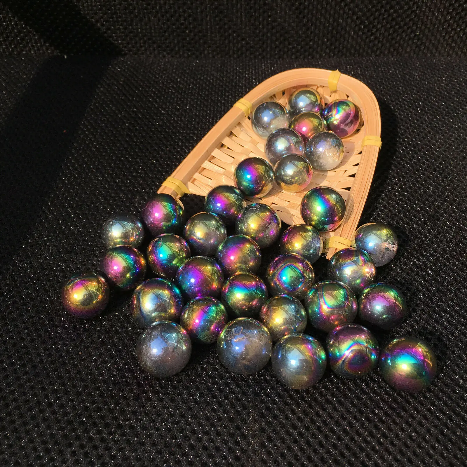 titanium rainbow aura quartz sphere crystal small ball natural stone and minerals reiki healing home decoration for sale 10 pcs