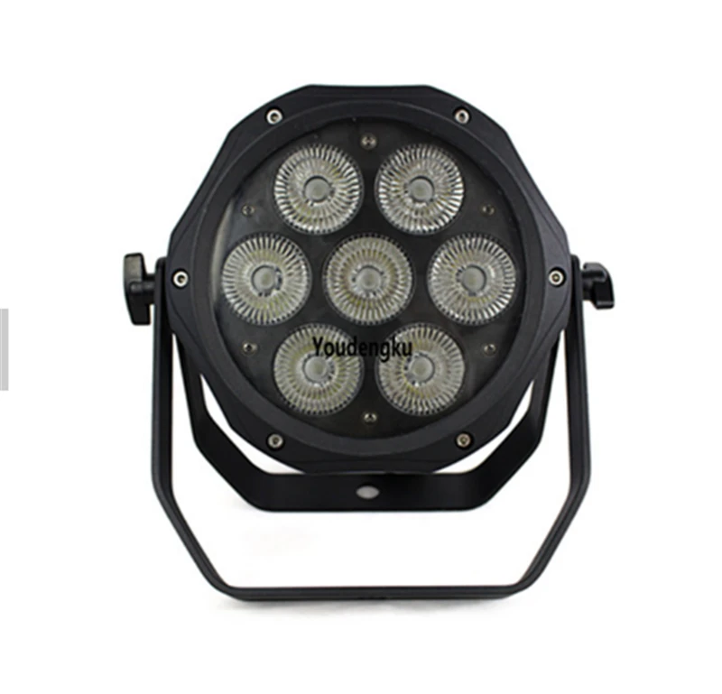 6 pcs Powercon In And Out indoor par 64 led light 6in1 rgbwa uv flat par led 7x18