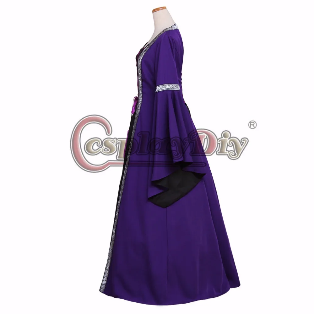 Trưởng Thành Của Áo Cosplay Vintage Thời Trung Cổ Nữ Tím Tự Làm Áo Cosplay Cho Halloween Carnival Đảng