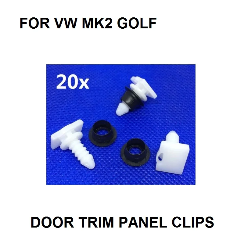 X20 SET FOR VW MK2 GOLF SILL COVER TRIM CLIPS GROMMETS SCUFF KICK PLATE ENTRANCE NEW