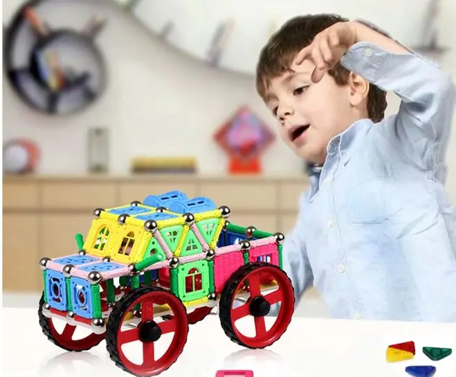 High quality 215PCS Child Early magnetic car sticks Education block figure Amazing Magnetic set