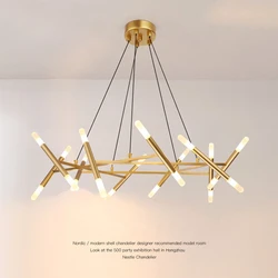 Postmodern Lustre Creative Art Chandelier Lighting Nordic Retro Designer LED Chandelier Kitchen Living Room Restaurant HangLamp
