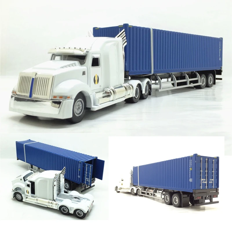 High imitation engineering container truck model,American truck,1:50 alloy model cars,free shipping