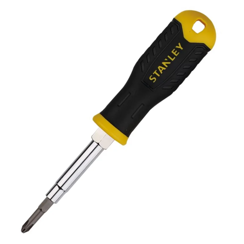 Stanley 1-piece 6 function multitool screwdriver kit with replacement magnet bits  6-in-1 precision scerwdriver hand tools