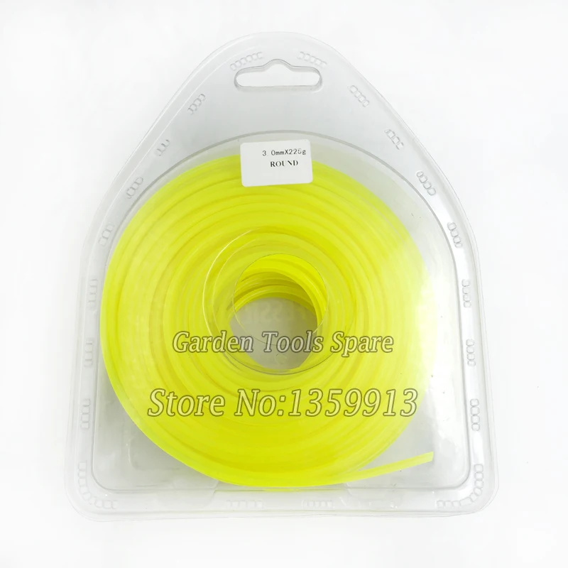 3.0MM Diameter round Brush Cutter Nylon 225g Grass Trimmer Line with yellow Color