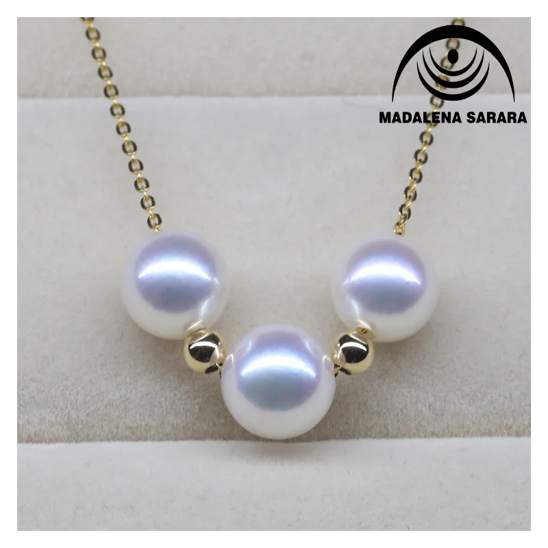 

MADALENA SARARA 10-11mm Freshwater Pearl Bead Making Sterling Silver Chain Necklace High Quality