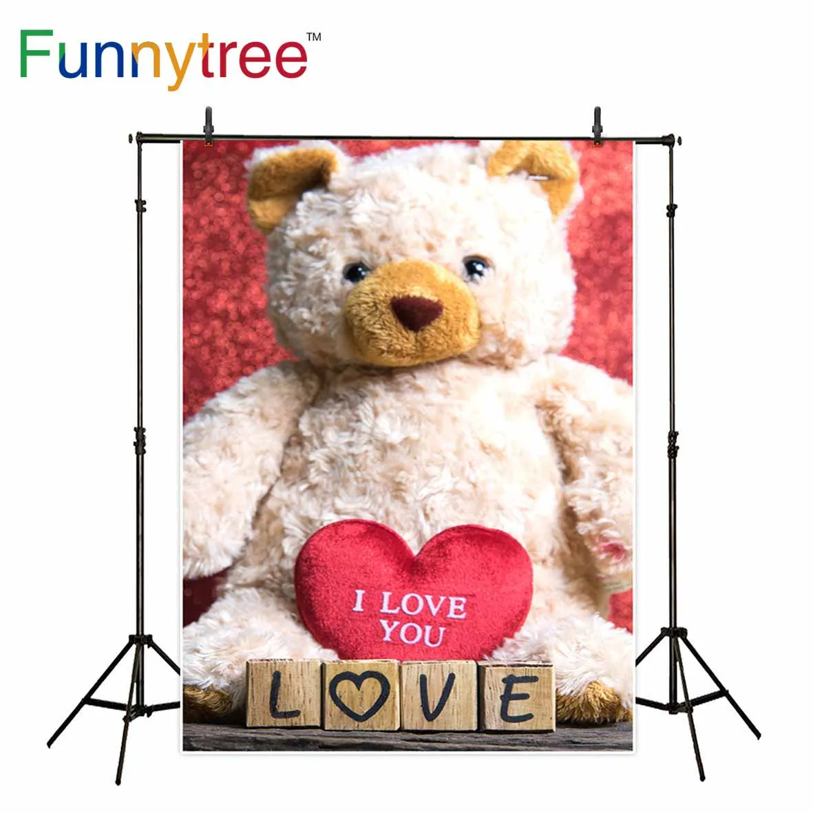 Funnytree Letters spelling love panda decoration background for photo a photo