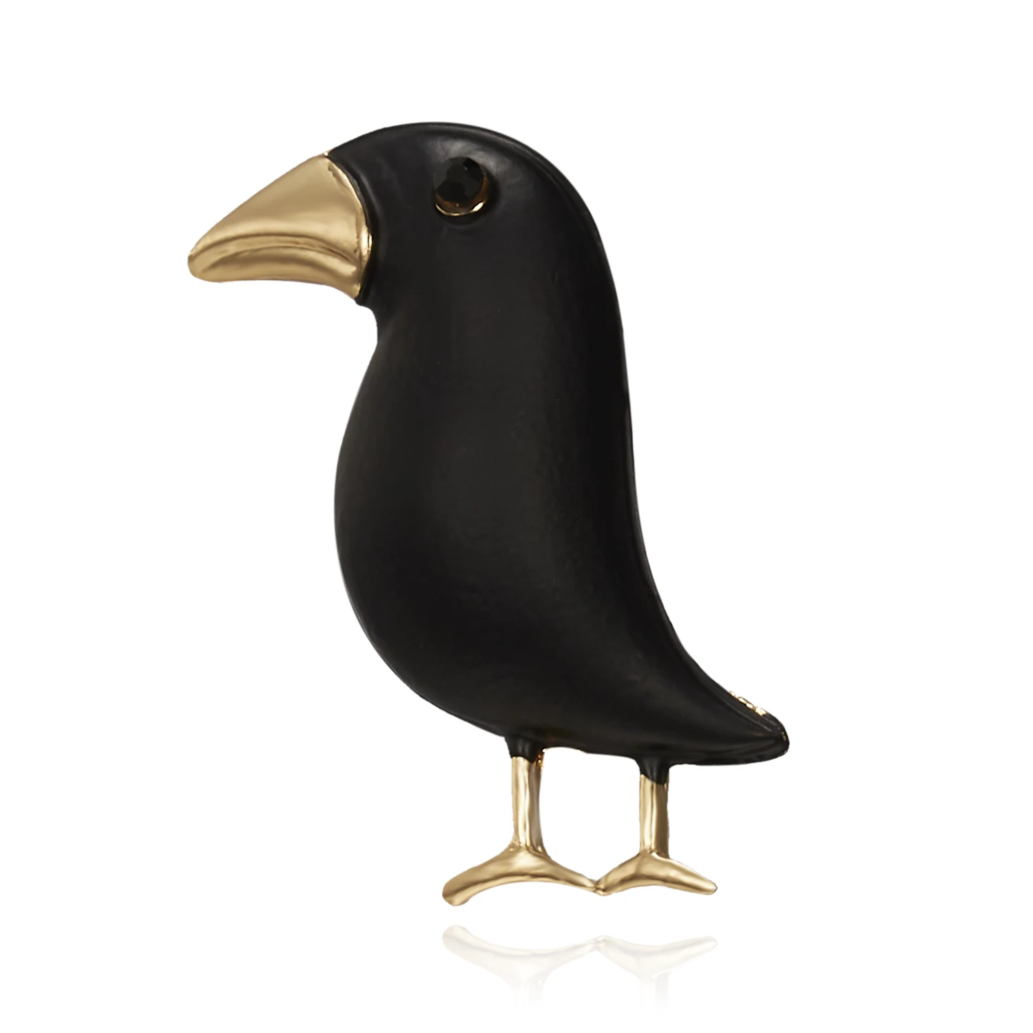 Rinhoo Black Crow Brooch Paint Enamel Bird Animal Brooches Men Women Suits Dress Hat Collar Lapel Pins Scarf Buckle Jewelry Gift