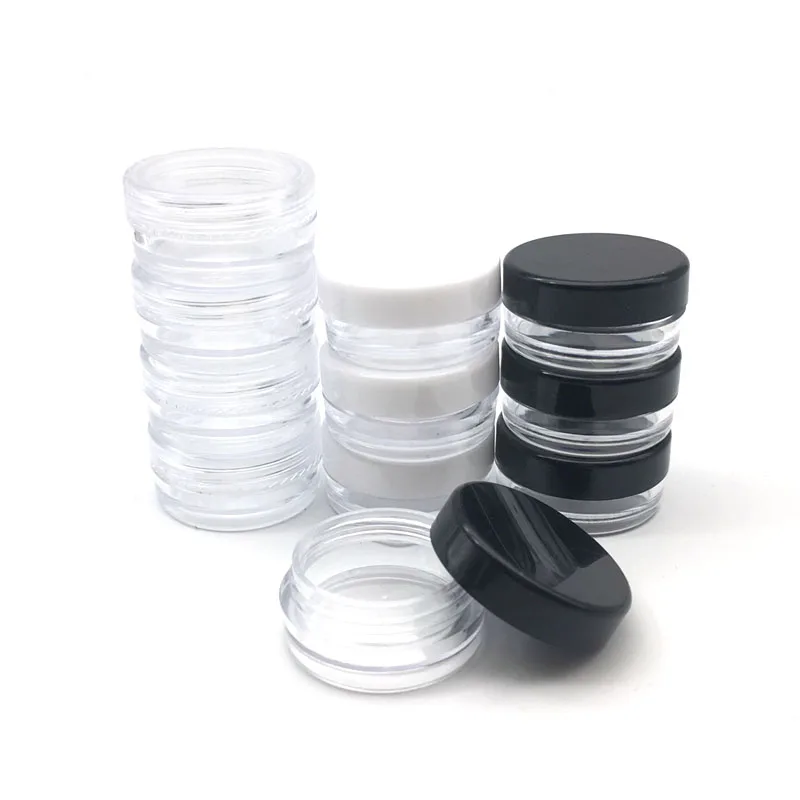 50/100Set Cosmetic Jar 2/3/5/10/15/20g Refillable Small Empty Cosmetic Bottles Plastic Eyeshadow Pot Makeup Face Cream Container