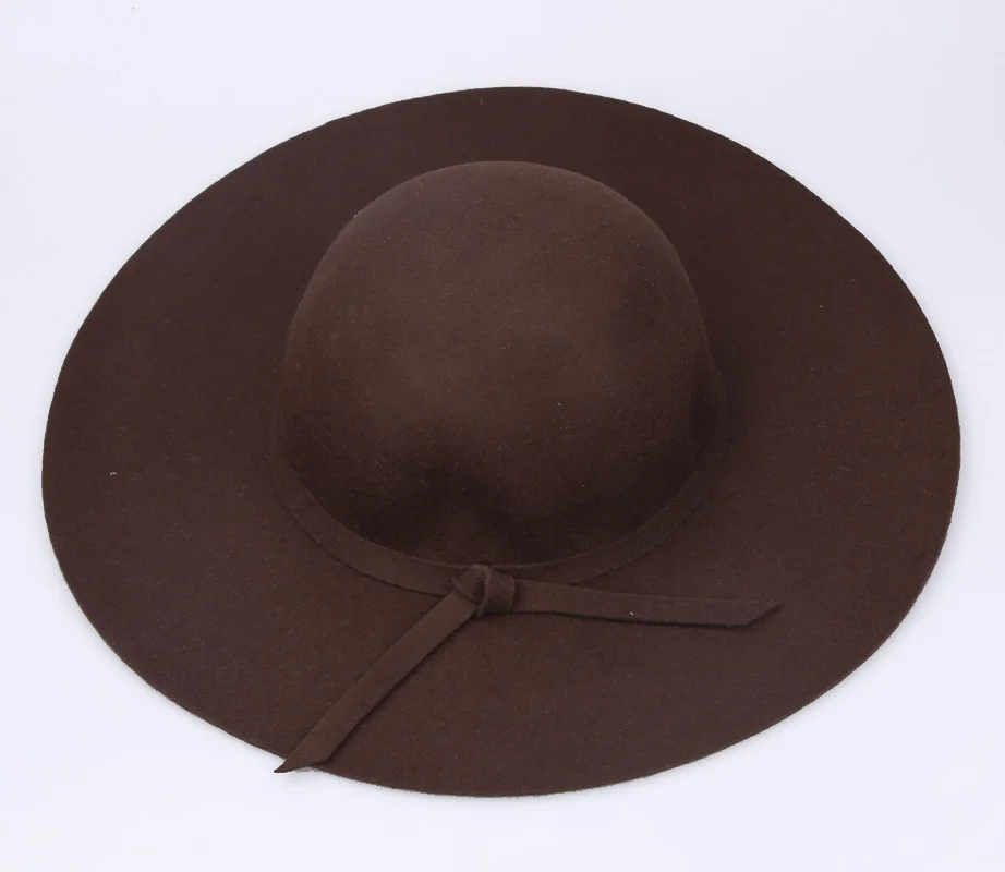 2017 New Hats for Women Vintage Wool Felt Crushable Wide Brim Cloche Floppy Top Caps