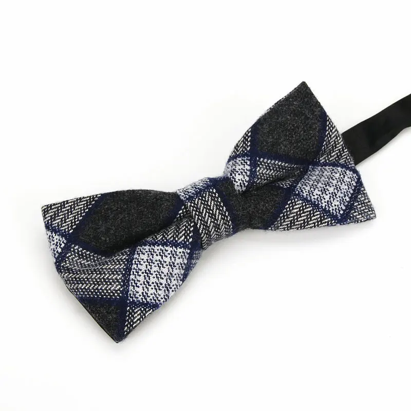 Plaid muszka bawełniana dla mężczyzn klasyczny koszule muszka dla firm Wedding Bowknot dla dorosłych męskie muszki Cravats czarny czerwony krawat