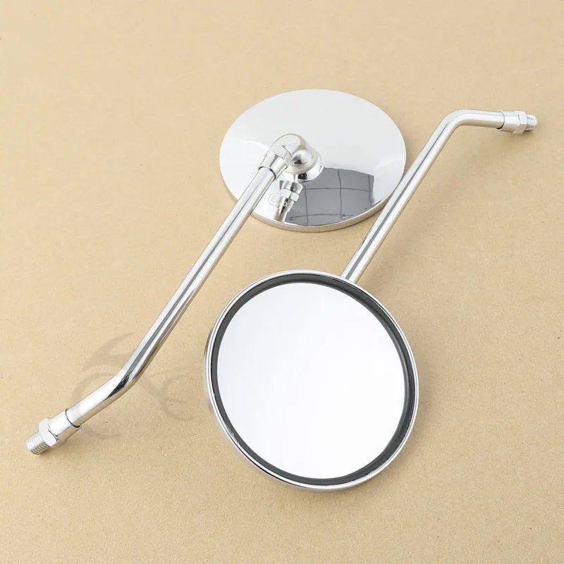 Motorcycle Side Mirrors Round For Honda CB750 CB500 CB1000 CB900 CB650 Chrome Motorbike Rear View Mirror