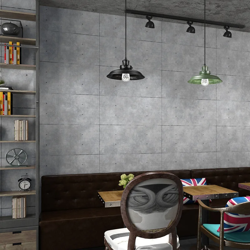 Vintage Cement Wall Papers Home Decor Waterproof Gray Wallpaper Loft for Dining Room,Barber Shop,Warehouse Walls Improvement