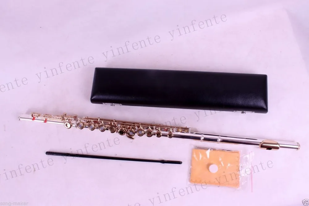 silver  New flute 17 hole Open Hole Powerful Sound Profession E key  golden Keys