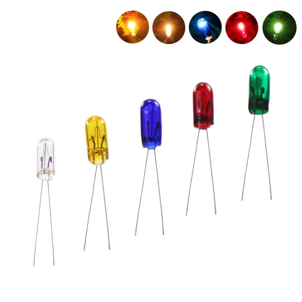 Evemodel MP02 100 szt. 3mm 12V Mini ziarno pszenicy żarówki mieszane kolory czerwony/żółty/niebieski/zielony/biały NOWOŚĆ