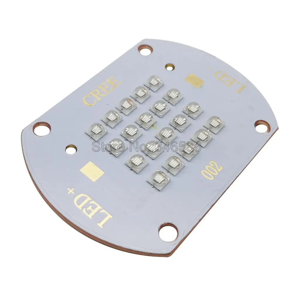 60W 20-Chip Multi-Chip Intergrated High Power Purple UV LED Emitter Lamp Light Everlight 365nm 380nm 395nm 420nm on Copper PCB