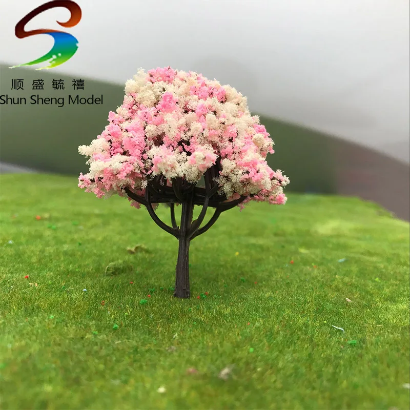 20pcs H:6cm 4 Kinds of colors mix Scale Model Plastic Color Tree For Train Layout Set Model Scale Trees for Z Scale