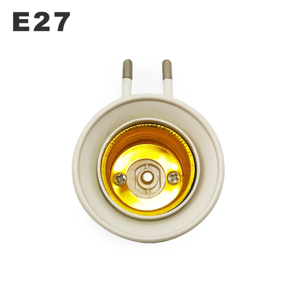 Convertitore portalampada da parete E27 Interruttore E27 Base lampada Vite a piedino rotonda Spina UE USA con pulsante ON/OFF Presa maschio luce LED