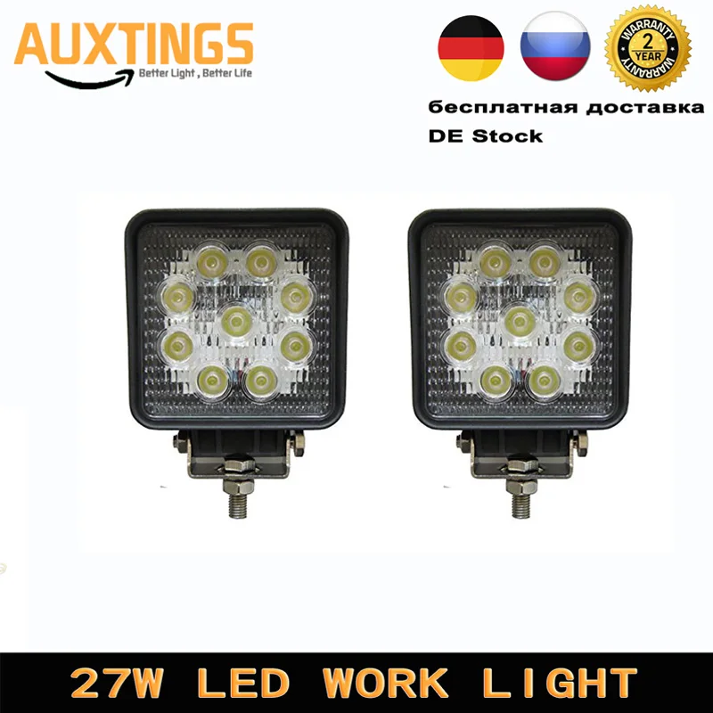 2X 27w LED work light 12v led tractor work lights 24V offroad 4X4 ATV boat bumber driving fog light spot flood beam