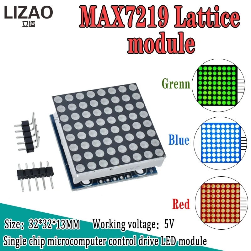 MAX7219 dot matrix module microcontroller module display module finished goods , Can be together for arduino programming