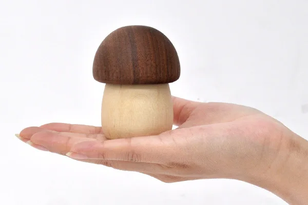 Cute Mushroom Shape Paper Clip dispenser Magnet Wooden Office Supplies Office Supply Paperclip Holder Magentic Paper Clip Holder
