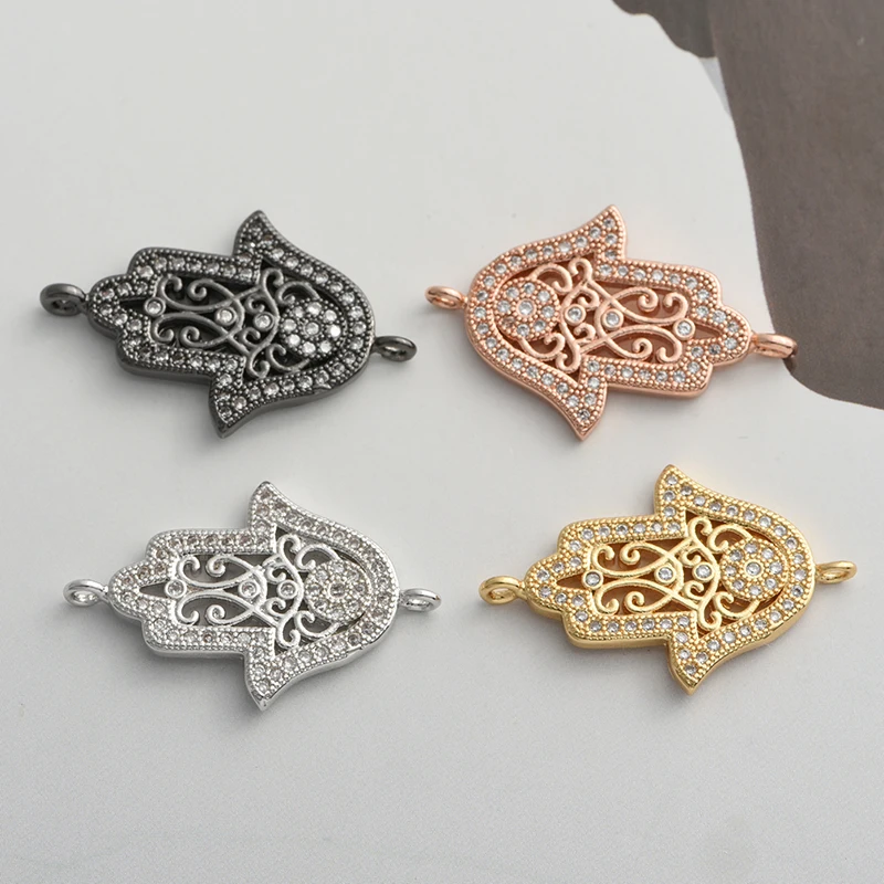 Hand Shape Fatima  Hamsa Palm Connector Charms for Bracelet bangles  Jewelry DIY Making Women Men Jewelry