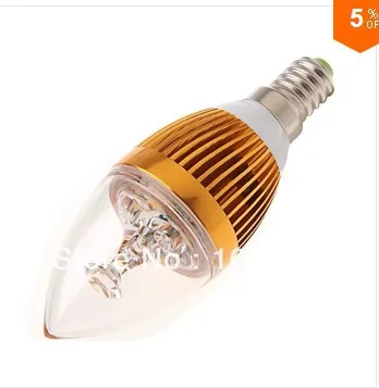 high power 50pcs/lot 6W E14 screw Candle light 3x2W Led candle Bulb for indoor Warm super pure White AC85-265V Free Shipping