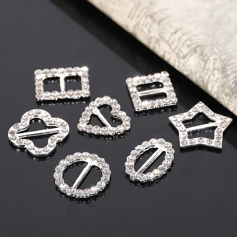 2017New 100Pcs Geometric Shape Rhinestone Buckle for DIY Wedding gift box or hair accessiores Decoration BT164-BT168