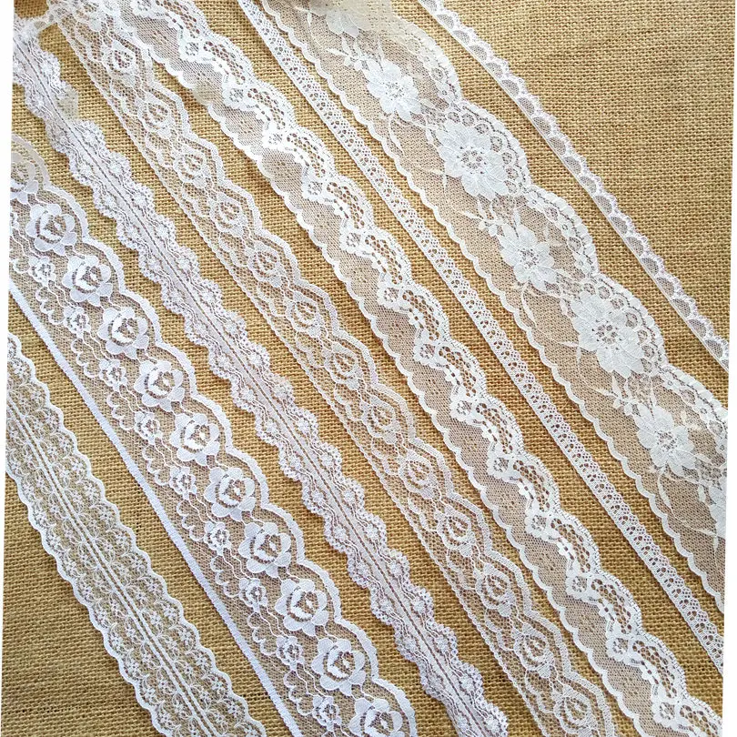 10 Yards Embroidered Net White Black Lace Trim Ribbon Fabric Garment Headband Wedding Party Decoration Gift DIY Accessories