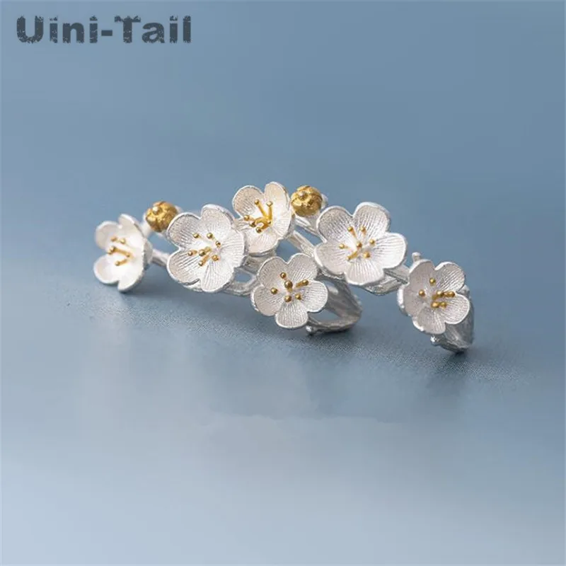 Uini-Tail classic hot 925 Tibetan silver romantic cherry small fresh temperament earrings fashion high quality jewelry  ED156