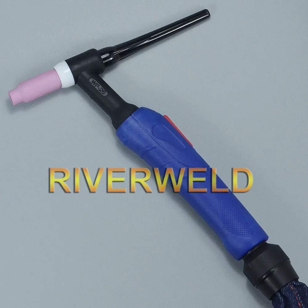 WP26-12E 12-Foot 200Amp Air Cooled TIG Welding Torch Complete 4-Meter 2 pins Connection Euro Style Torch Head Body