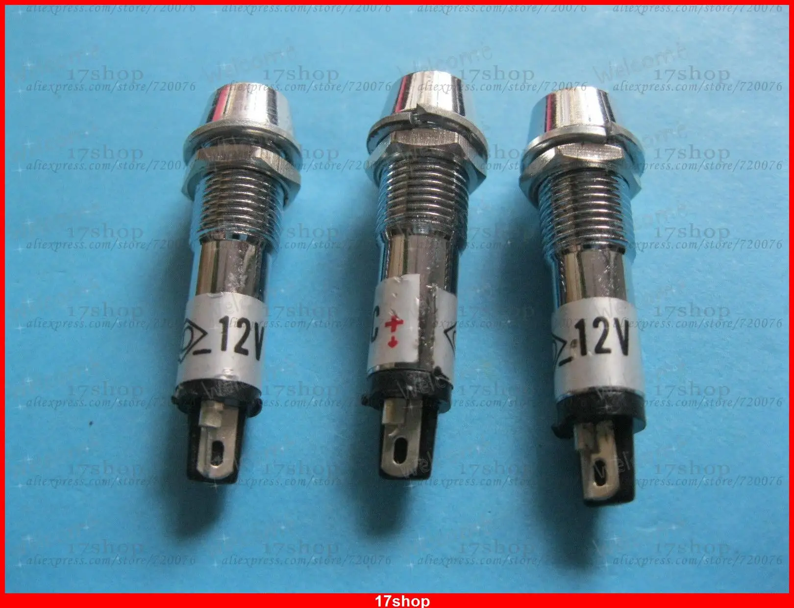 Indicateur LED 12V DC, 10 pièces, PED-7, 8mm, rouge