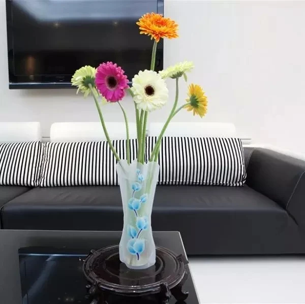 Cheap Flower Vase Foldable Folding PVC Durable Vase DIY decorative Home Home Wedding Party Easy to Store plastic 1pcs