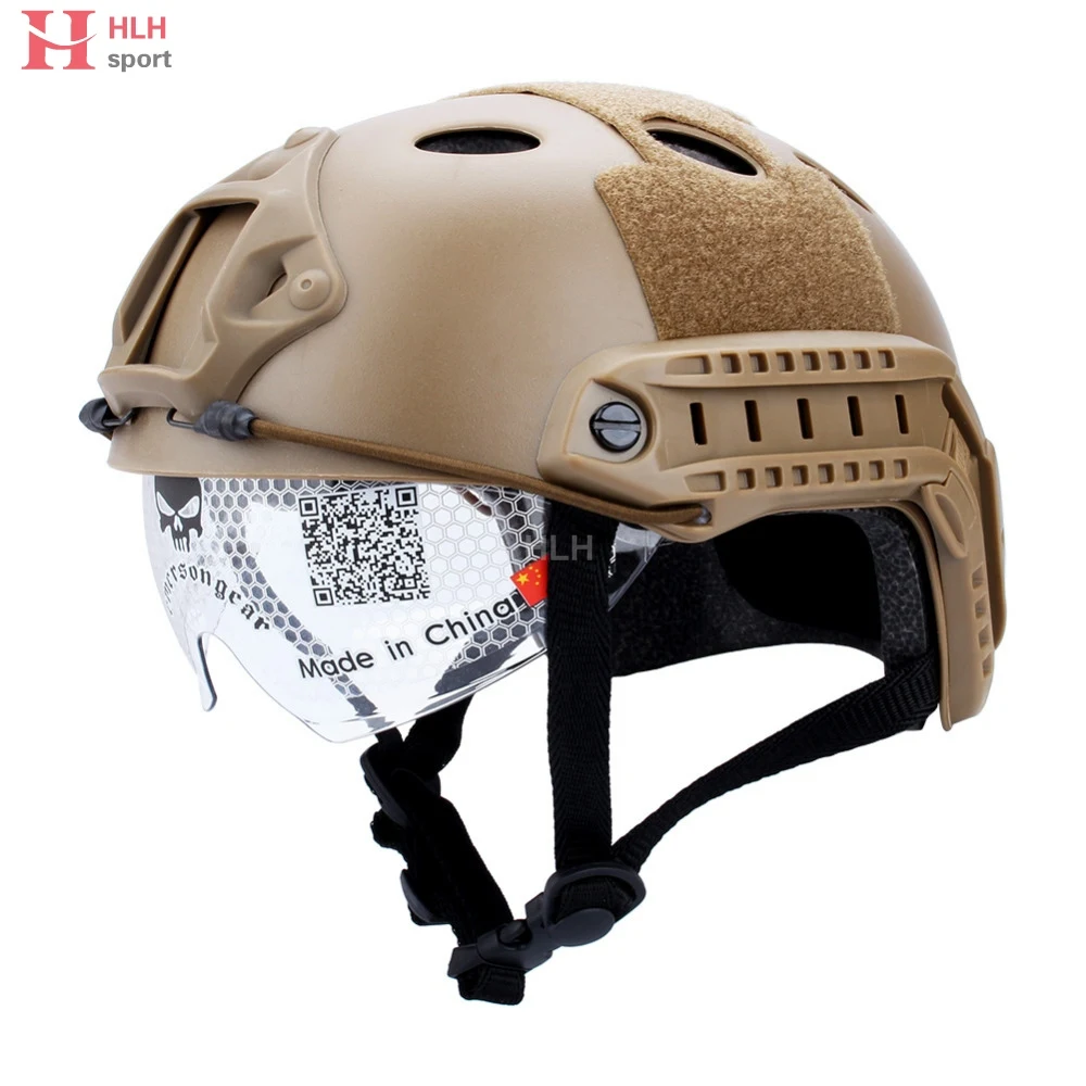 

Hot Tactical Fast Helmet with Protective Goggles Pararescue Army Military Tactical Paintball Sport Fast Jump Airsoft Helmets